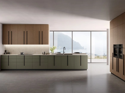 Cucina Moderna ad angolo Stilo 05 in laccato e Rovere di Scavolini