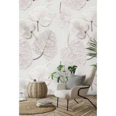 Carta da parati Decoupage di Foglie CP0110 con effetto tridimensionale di Pintdecor