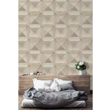 Carta da parati Intarsio CP0498 effetto boiserie in legno di Pintdecor