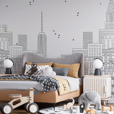 Carta da parati View of the City di Pintdecor