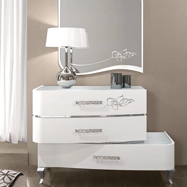 Specchiera Smeraldo con cornice in frassino di Adriatica