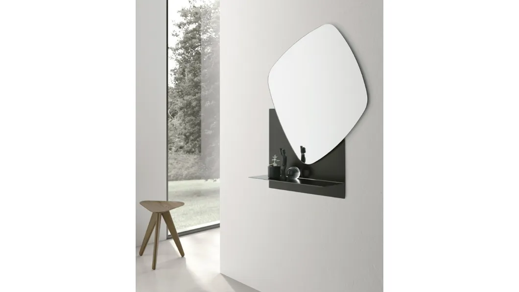 Specchio con mensola in metallo Double Trouble di Target Point