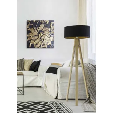 Orologio quadrato da muro Black and Gold di Pintdecor
