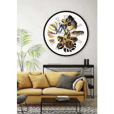 Orologio tondo da muro Lancette sul Fiore di Pintdecor