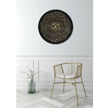 Orologio tondo da muro Linee Dorate di Pintdecor