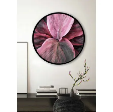 Quadro tondo Dettaglio Floreale con cornice in metallo di Pintdecor