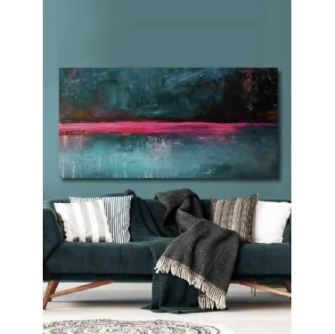 Quadro astratto Linea Fucsia di Pintdecor