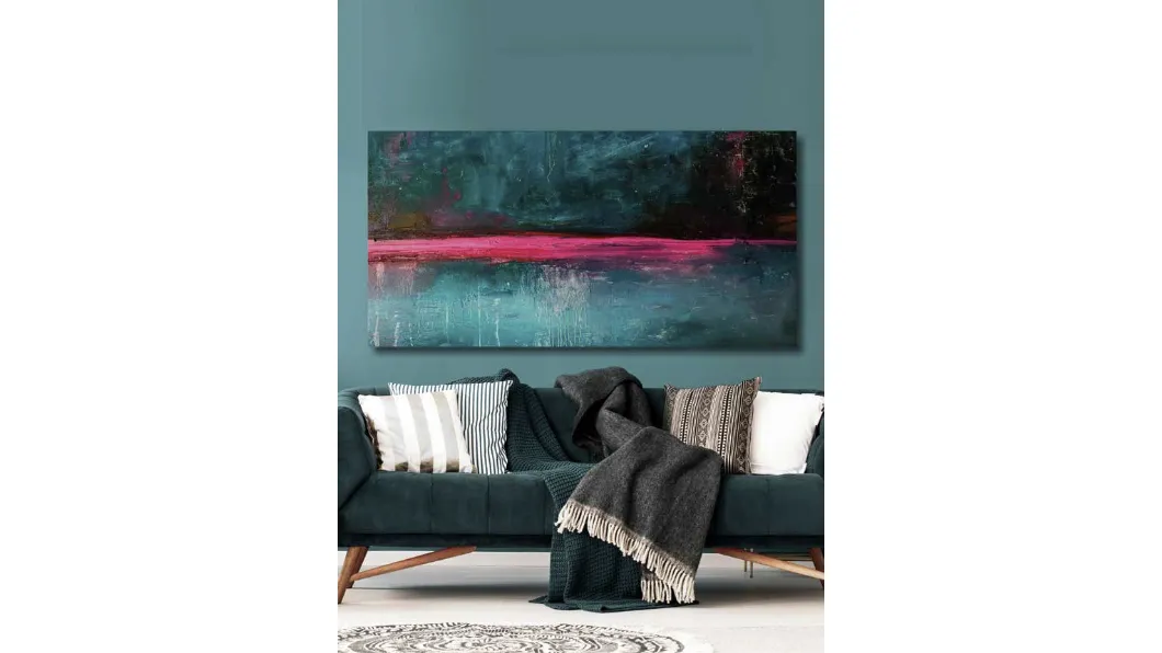 Quadro astratto Linea Fucsia di Pintdecor