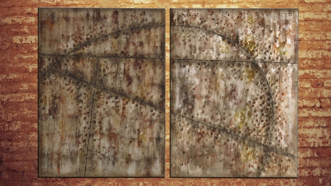 Quadro su metallo dipinto a olio di Stones