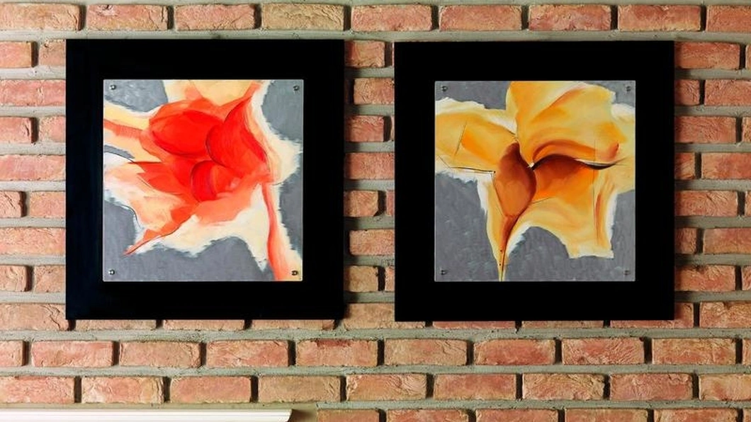 Quadro su metallo dipinto a olio di Stones