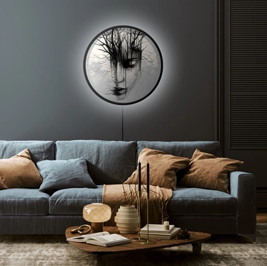 Quadro tondo luminoso 02 di Pintdecor