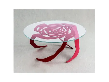 Tavolino Rosa sospesa con vetro trasparente di Pintdecor