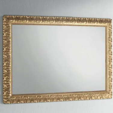 Specchiera Glamour con cornice in legno foglia oro di Stilfar Italia