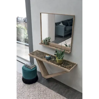 Specchio Kira con cornice in laminato effetto legno di Target Point