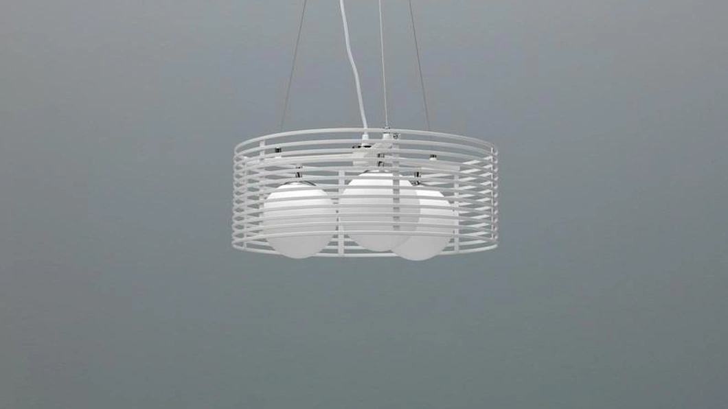 Lampada a sospensione Cage in metallo Bianco di Stones
