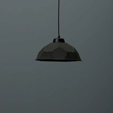 Lampada a sospensione Egg in cartone riciclato Nero di Stones