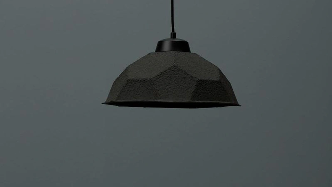 Lampada a sospensione Egg in cartone riciclato Nero di Stones