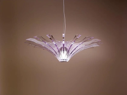 Lampada a sospensione Libellula in vetro colore Violetto di Stones