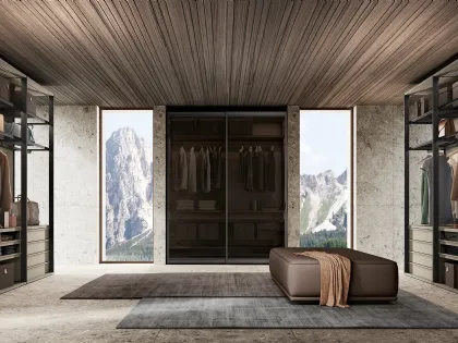 Cabina Armadio Vitalyty CA17 in laccato opaco e vetro di Colombini Casa