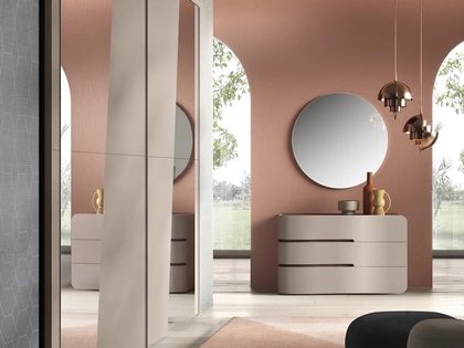 Armadio con ante scorrevoli in nobilitato e specchio Creo di Adriatica