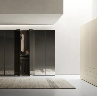 Armadio con ante battenti a specchio Go Up di Alf Da Frè