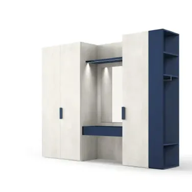 Armadio con ante battenti Utility Libeccio U453 di Moretti Compact Giorno Notte