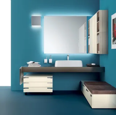 Mobile da Bagno Aquo in laccato lucido Panna Porcellana di Scavolini Bathrooms