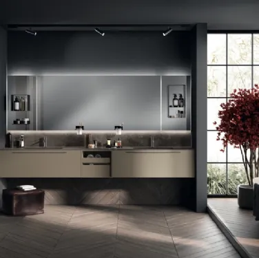 Mobile da Bagno Aquo Laccato Opaco Grigio Matera di Scavolini Bathrooms