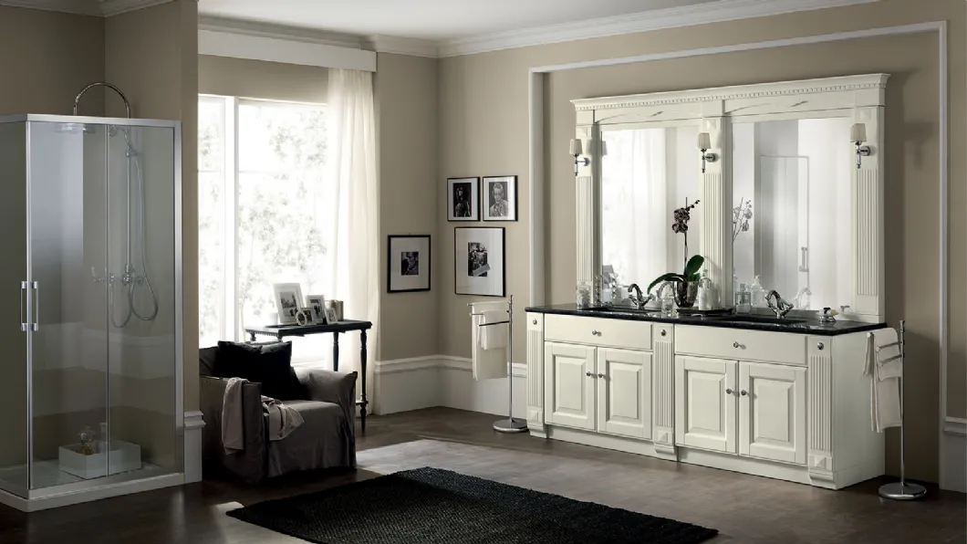 Mobile da Bagno Baltimora in Frassino Bianco Assoluto di Scavolini Bathrooms