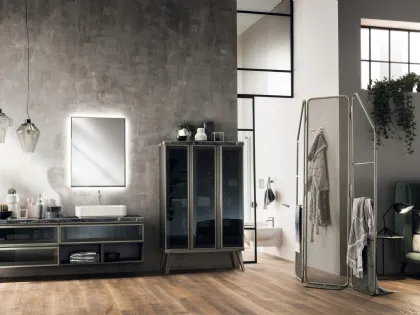 Mobile da Bagno Diesel in Acciaio Soft e Vetro di Scavolini Bathrooms