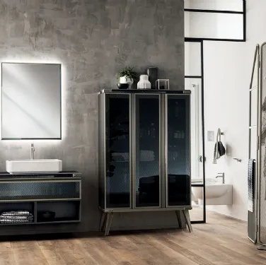 Mobile da Bagno Diesel Open Workshop con ante in vetro di Scavolini Bathrooms