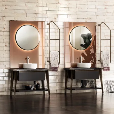 Mobile da Bagno Diesel Open Workshop in laccato opaco Nero Ardesia di Scavolini Bathrooms