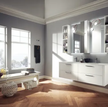 Mobile da Bagno Font in Vetro Laccato Opaco Bianco di Scavolini Bathrooms