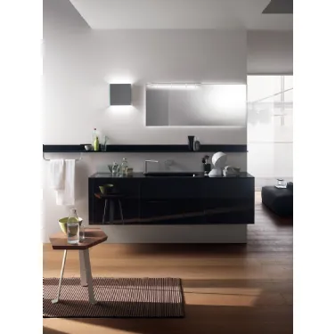 Mobile da Bagno Font Laccato Lucido Nero Ardesia di Scavolini Bathrooms
