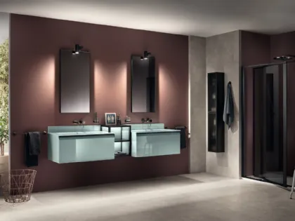 Mobile da Bagno Formalia Freestyle Laccato Lucido Verde Aloe di Scavolini Bathrooms