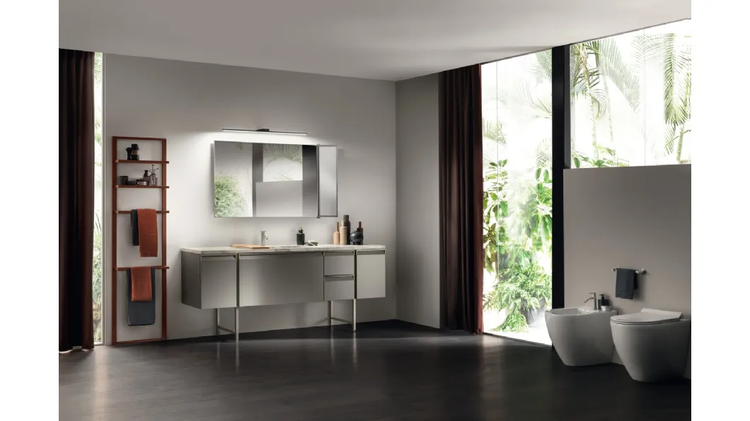 Mobile da Bagno Formalia Laccato Opaco Grigio Titanio di Scavolini Bathrooms