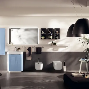 Mobile da Bagno Idro Laccato Lucido Azzurro Laguna di Scavolini Bathrooms