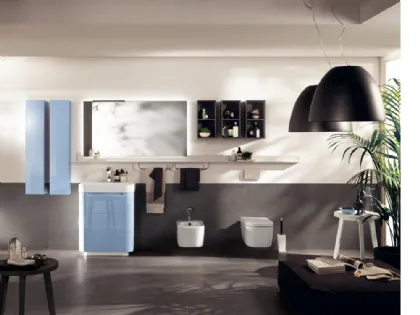 Mobile da Bagno Idro Laccato Lucido Azzurro Laguna di Scavolini Bathrooms