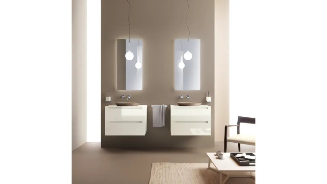 Mobile da Bagno Idro Laccato Lucido Bianco Prestige di Scavolini Bathrooms