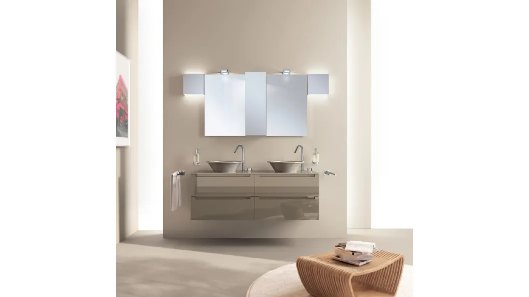 Mobile da Bagno Idro Laccato Lucido Grigio Tundra di Scavolini Bathrooms