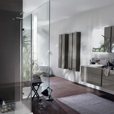 Mobile da Bagno Lagu in laccato lucido Grigio Titanio di Scavolini Bathrooms