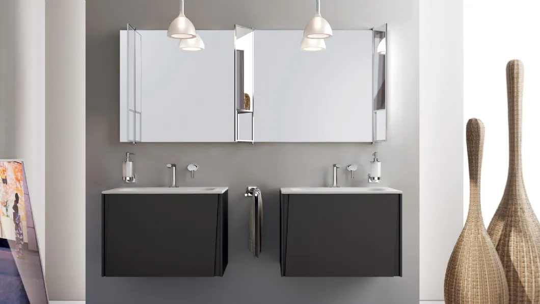 Mobile da Bagno Lagu in laccato opaco Grigio Ferro di Scavolini Bathrooms