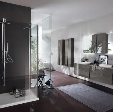 Mobile da Bagno Lagu Laccato Lucido Grigio Titanio di Scavolini Bathrooms