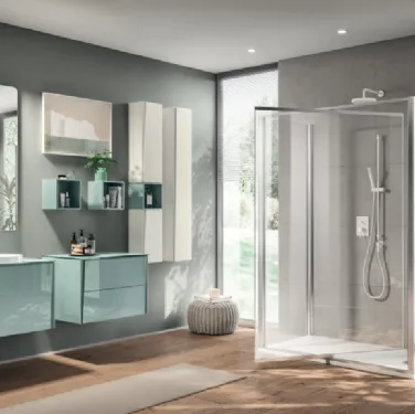 Mobile da Bagno Lagu Laccato Lucido Verde Aloe di Scavolini Bathrooms