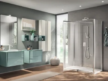 Mobile da Bagno Lagu Laccato Lucido Verde Aloe di Scavolini Bathrooms