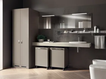 Mobile da Bagno Laundry Space Aquo in Decorativo Grigio Selce di Scavolini Bathrooms