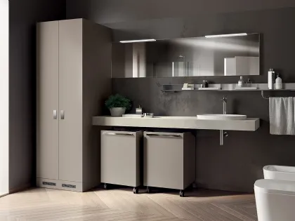 Mobile da Bagno Laundry Space in decorativo Grigio Selce comp Aquo di Scavolini Bathrooms