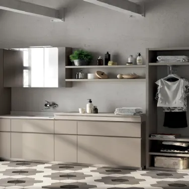 Mobile da Bagno Laundry Space in decorativo Grigio Selce di Scavolini Bathrooms
