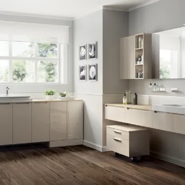 Mobile da Bagno Laundry Space in laccato lucido Panna Porcellana di Scavolini Bathrooms