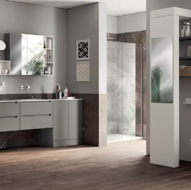 Mobile da Bagno Laundry Space in laccato opaco Grigio Titanio di Scavolini Bathrooms